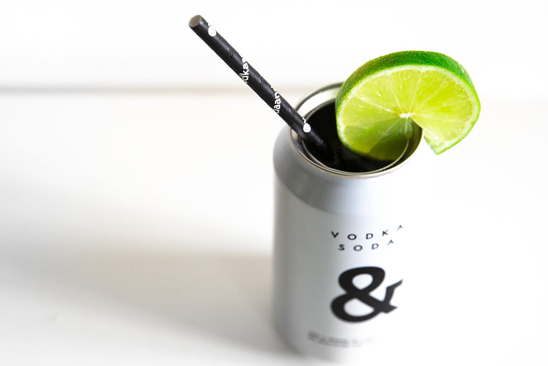 Vodka soda can drink