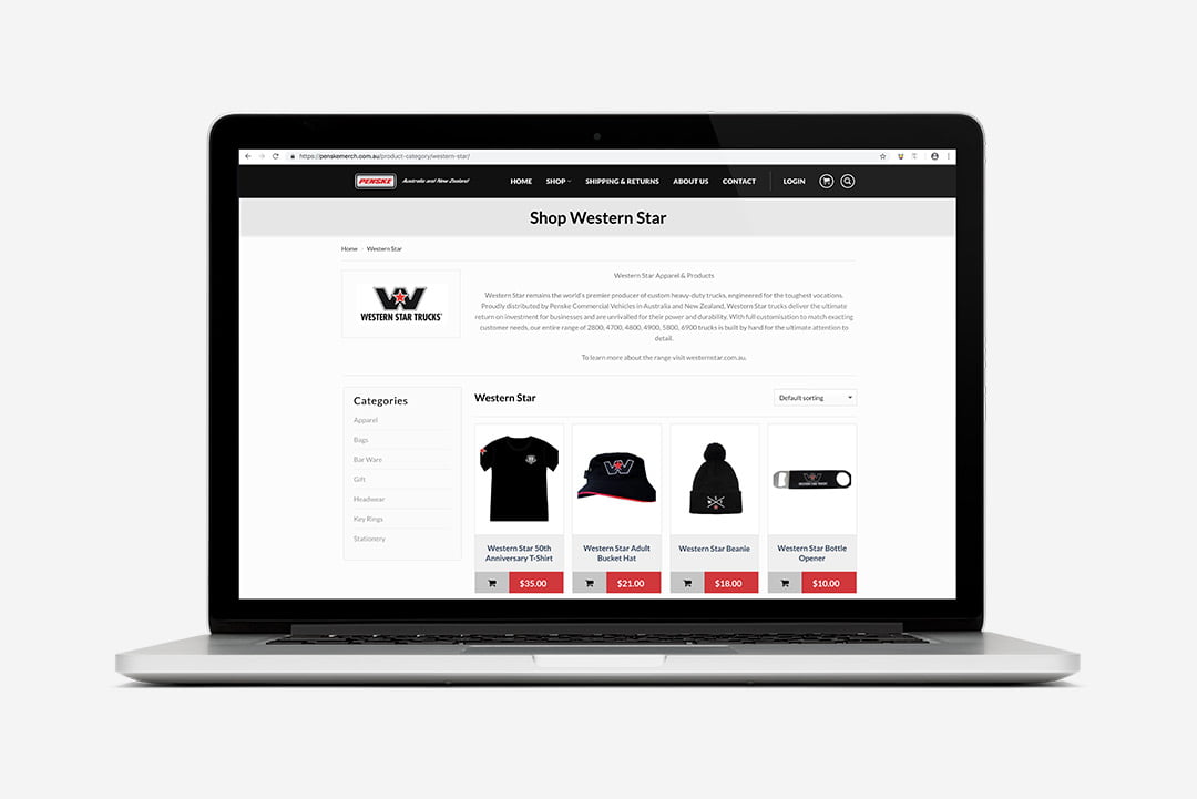 Western Star website e-shop